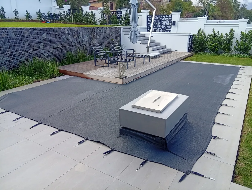 Pool cover fitted at a Strand garden estate